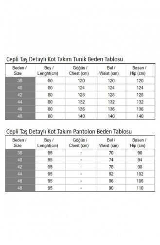 Cepli Taş Detaylı Kot Takım Füme 19207