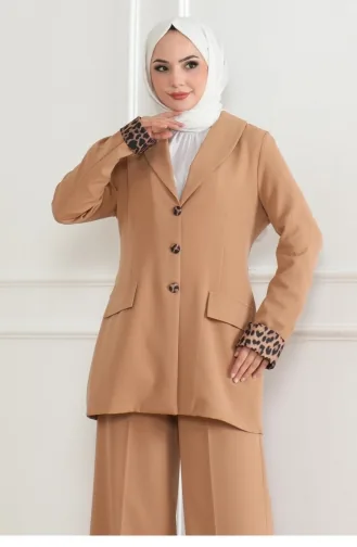 Leopar Desenli Takım Taba 19218