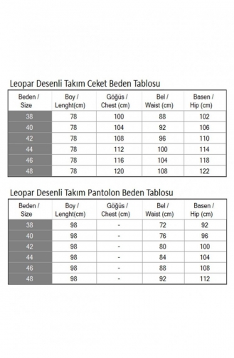 Leopar Desenli Takım Gül Kurusu 19218