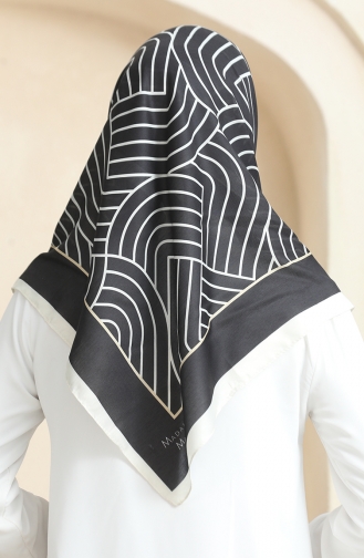 Echarpe Coton Doux 19089-03 Noir Beige 19089-03