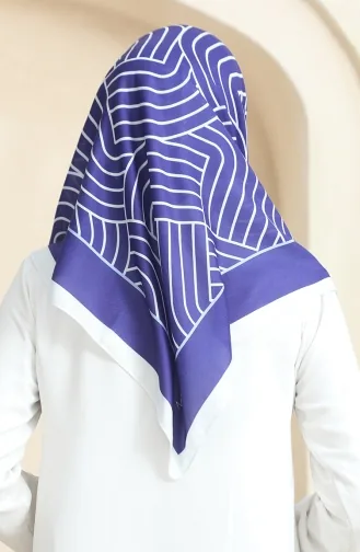 Zachte Katoenen Sjaal 19089-04 Marineblauw Crème 19089-04