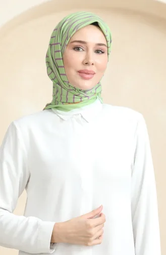 Zachte Katoenen Sjaal 19089-08 Oliegroen Paars 19089-08