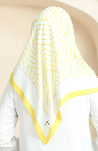 Echarpe Coton Doux 19089-09 Blanc Jaune 19089-09