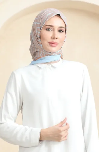 Zachte Katoenen Sjaal 19089-12 Mink Baby Blue 19089-12