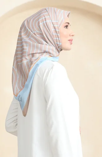 Zachte Katoenen Sjaal 19089-12 Mink Baby Blue 19089-12