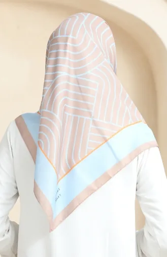 Zachte Katoenen Sjaal 19089-12 Mink Baby Blue 19089-12