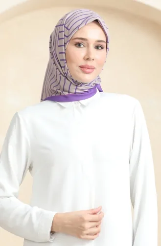 Zachte Katoenen Sjaal 19089-13 Beige Paars 19089-13