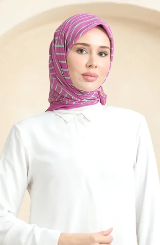 Soft Pamuk Eşarp 19089-15 Fuşya Yeşil