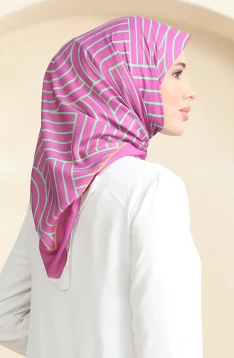 Soft Pamuk Eşarp 19089-15 Fuşya Yeşil