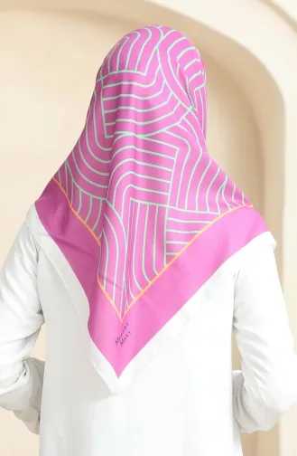 Soft Pamuk Eşarp 19089-15 Fuşya Yeşil