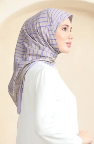 Zachte Katoenen Sjaal 19089-16 Beige Lila 19089-16