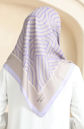 Zachte Katoenen Sjaal 19089-16 Beige Lila 19089-16