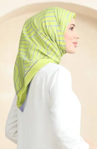 Soft Pamuk Eşarp 19089-19 Yağ Yeşili Lila