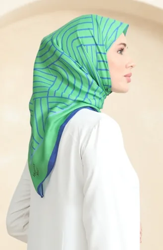 Zachte Katoenen Sjaal 19089-23 Groene Saks 19089-23