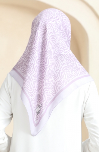 Desenli Soft Eşarp 70244-02 Lila Pudra