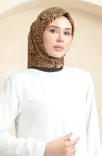 Patterned Soft Scarf 70244-03 Black Mustard 70244-03