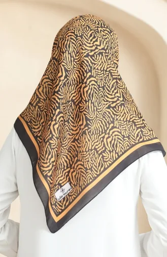 Patterned Soft Scarf 70244-03 Black Mustard 70244-03