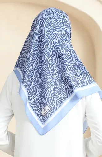 Zachte Sjaal Met Patroon 70244-04 Blauw Marineblauw 70244-04