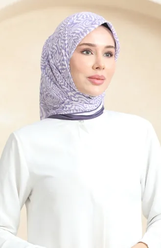 إيشارب سوفت منقوش 70244-06 بنفسجي فاتح 70244-06