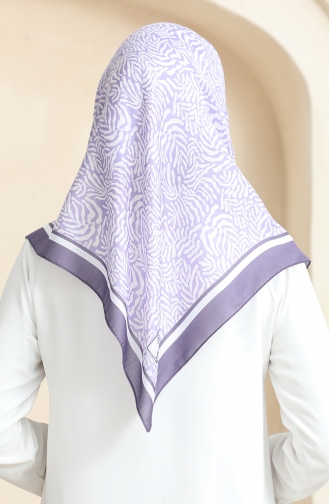 Desenli Soft Eşarp 70244-06 Koyu Lila Lila