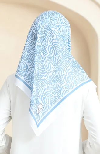 Patterned Soft Scarf 70244-09 white Blue 70244-09