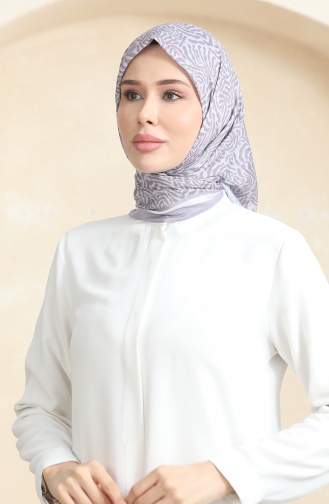 Desenli Soft Eşarp 70244-10 Koyu Lila Vizon