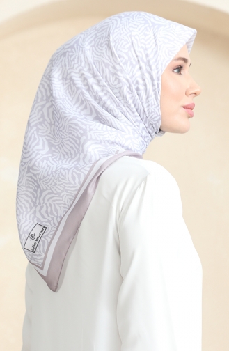 Desenli Soft Eşarp 70244-11 Vizon Pudra