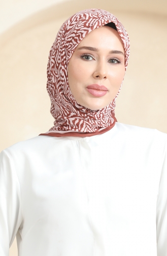 Desenli Soft Eşarp 70244-12 Taba