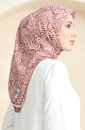 Desenli Soft Eşarp 70244-12 Taba