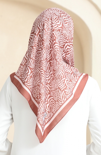 Desenli Soft Eşarp 70244-12 Taba