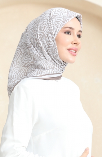 Desenli Soft Eşarp 70244-13 Toprak Ekru