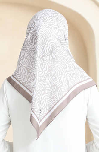 Desenli Soft Eşarp 70244-13 Toprak Ekru