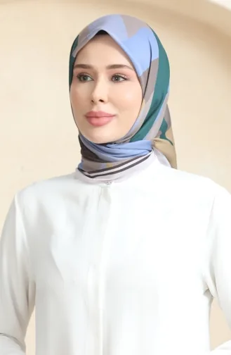 Zachte Sjaal Met Patroon 70253-03 Smaragdgroene Mosterd 70253-03