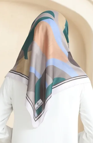 Zachte Sjaal Met Patroon 70253-03 Smaragdgroene Mosterd 70253-03