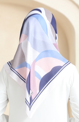 Echarpe Douce à Motifs 70253-05 Bleu Marine Gris 70253-05