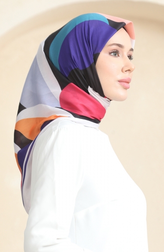 إيشارب سوفت منقوش 70253-06 أزرق وردي 70253-06