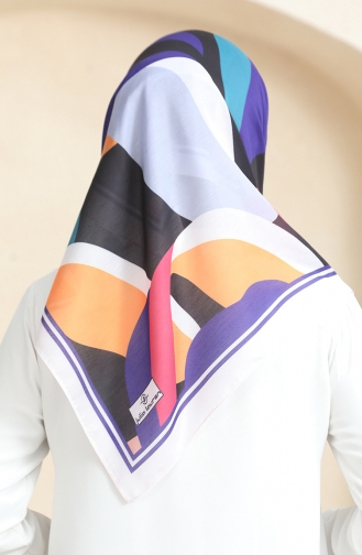 إيشارب سوفت منقوش 70253-06 أزرق وردي 70253-06