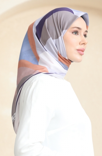 Desenli Soft Eşarp 70253-07 Vizon Camel