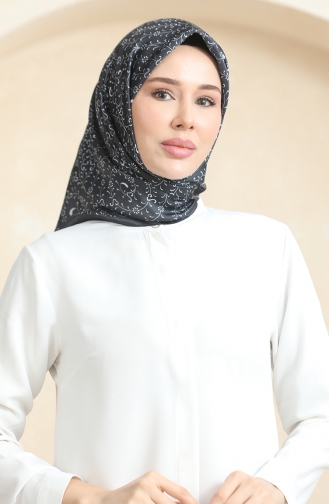 Karaca Desenli Kristal Eşarp 81074-02 Siyah