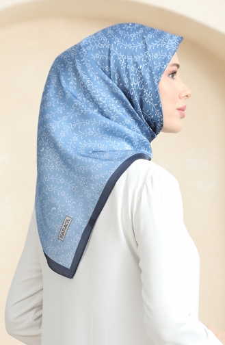 Karaca-patroon Kristallen Sjaal 81074-03 Marineblauw 81074-03