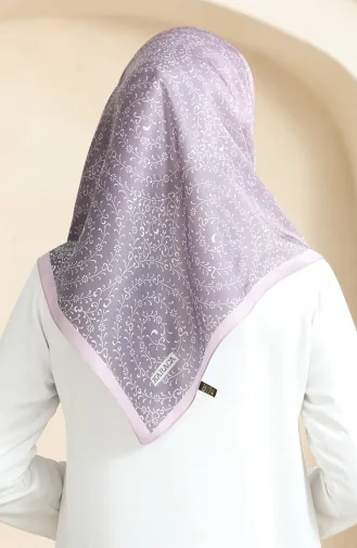 Karaca Patterned Crystal Scarf 81074-05 Powder Dark Lilac 81074-05