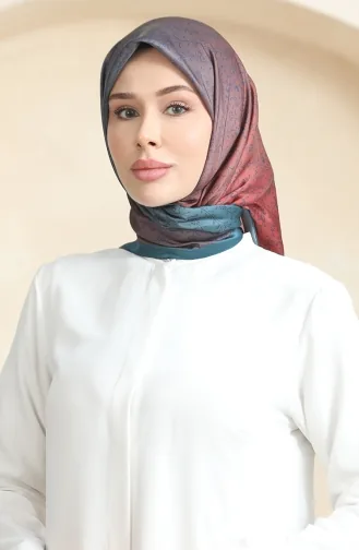 Karaca Patterned Crystal Scarf 81074-09 Petrol Tile 81074-09