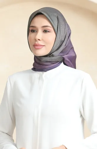 Karaca Patterned Crystal Scarf 81074-15 Purple Dark Purple 81074-15
