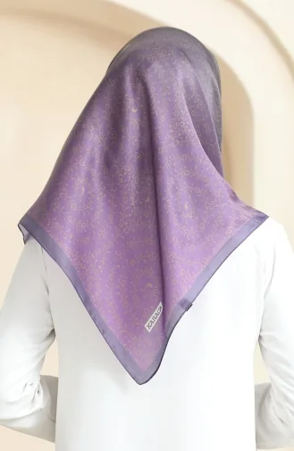 Karaca Patterned Crystal Scarf 81074-15 Purple Dark Purple 81074-15