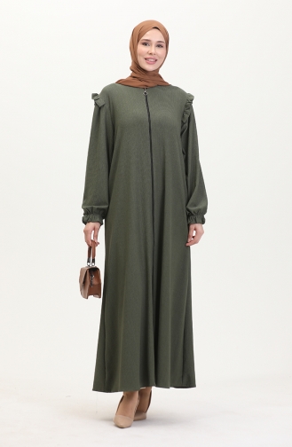 Ruffle Abaya 1055-01 Khaki 1055-01