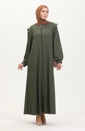 Ruffle Abaya 1055-01 Khaki 1055-01
