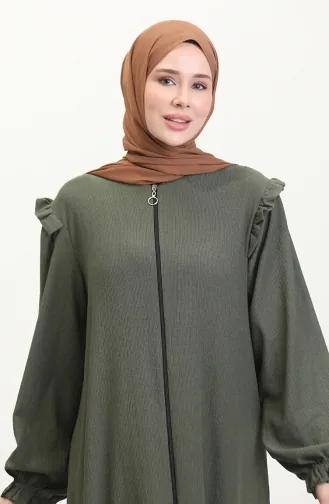 Ruffle Abaya 1055-01 Khaki 1055-01