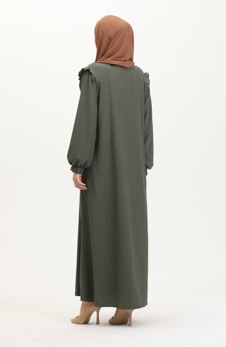 Ruffle Abaya 1055-01 Khaki 1055-01