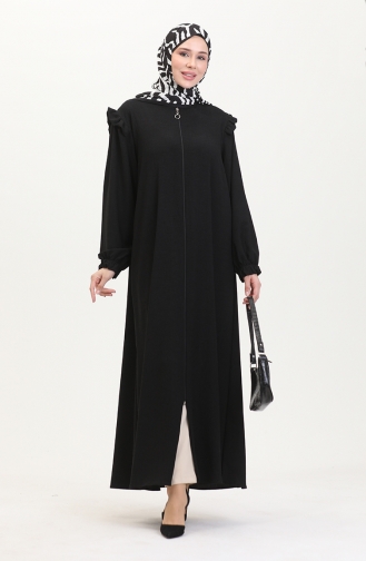 Rüschen-Abaya 1055-02 Schwarz 1055-02
