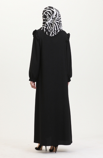 Rüschen-Abaya 1055-02 Schwarz 1055-02
